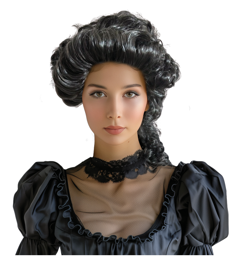 Dámská paruka: šlechtična, šedá