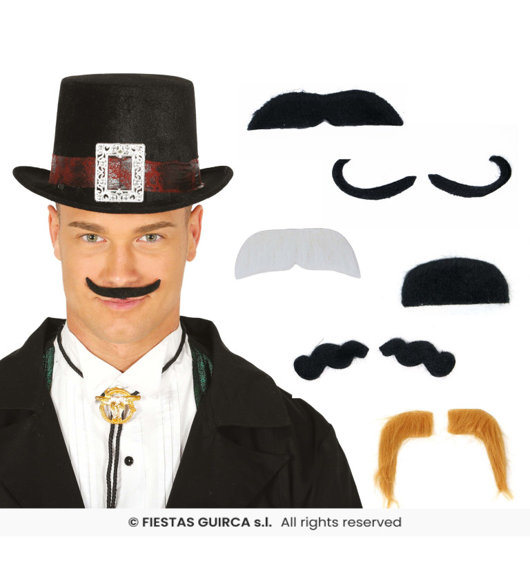 Sada různých knírů – 6 ks