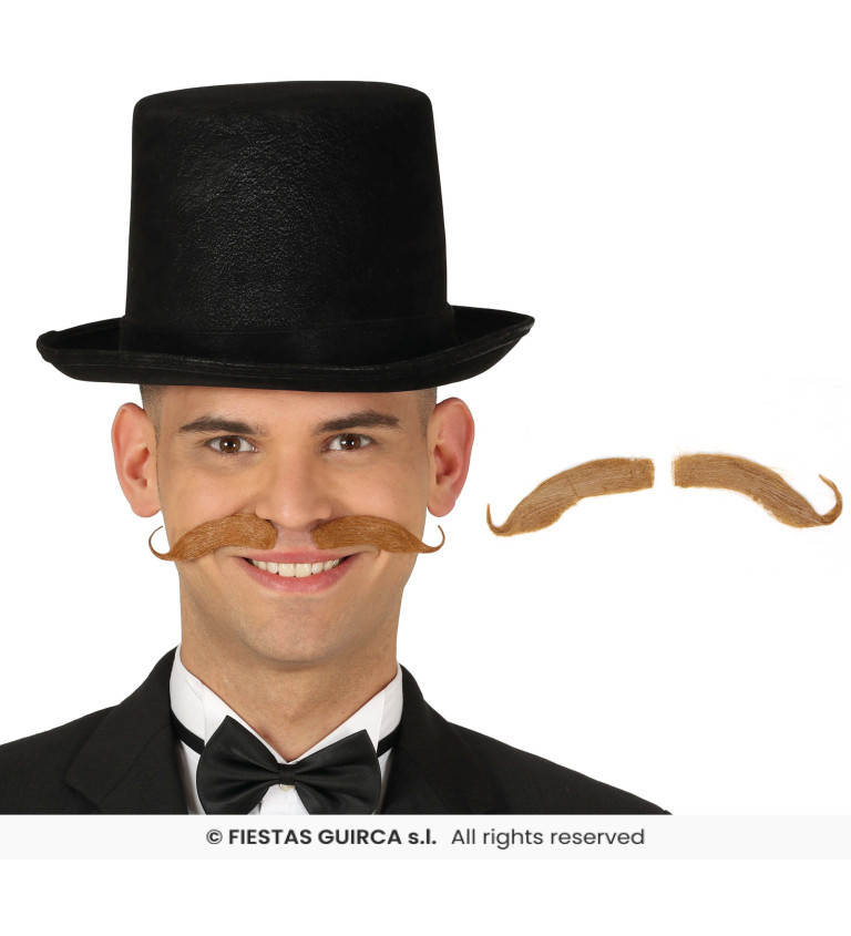 Stylový knírek – hnědý