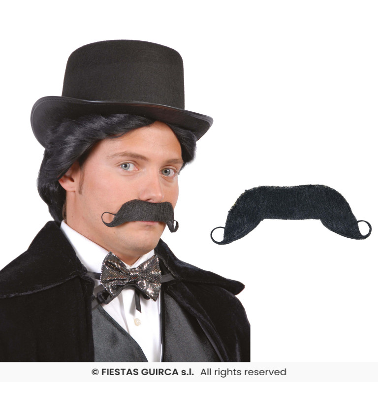 Elegantní knírek – černý