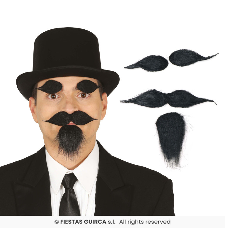 Karnevalový set – knírek, obočí a bradka