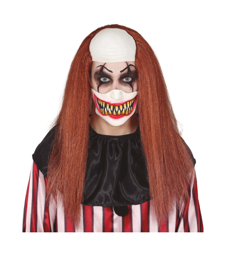 Strašidelná půlmaska klauna z latexu