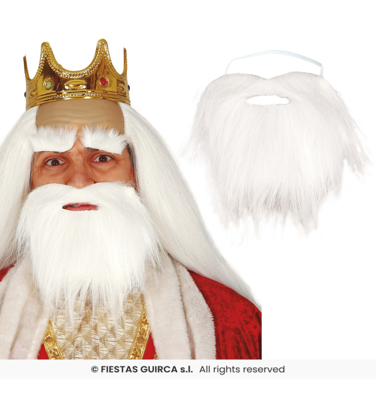 Bílé karnevalové vousy