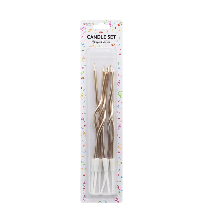 Rosegold spirálové narozeninové svíčky – 6 ks