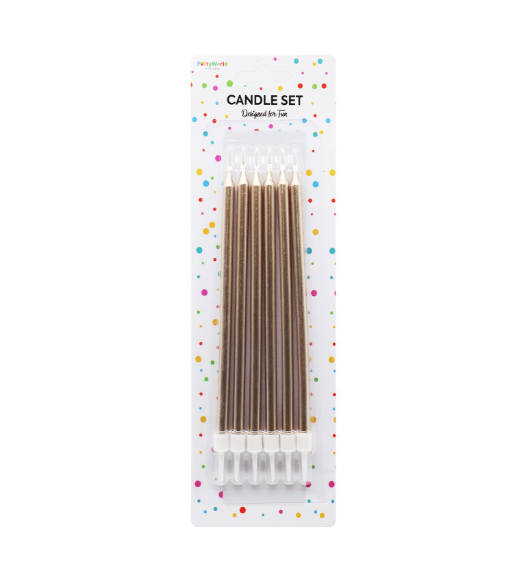 Rosegold narozeninové svíčky – 6 ks