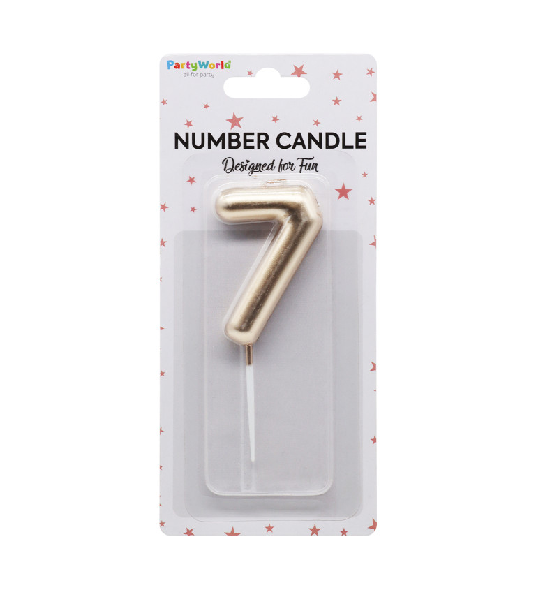 Rosegold narozeninová svíčka číslo 7