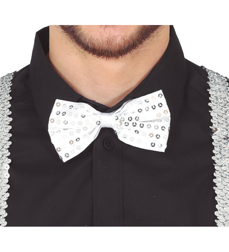 Flitrový stříbrný motýlek