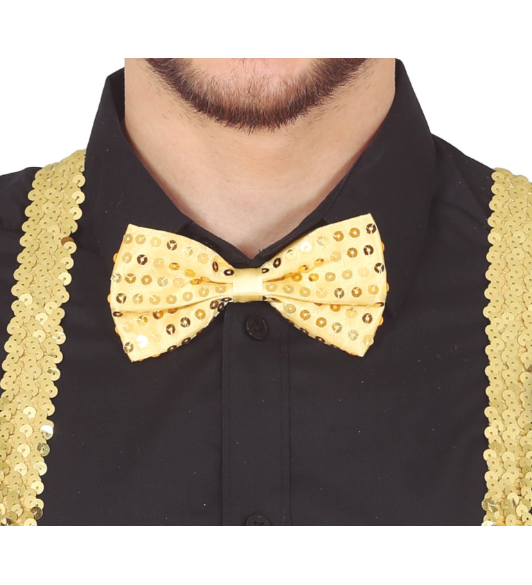 Flitrový zlatý motýlek