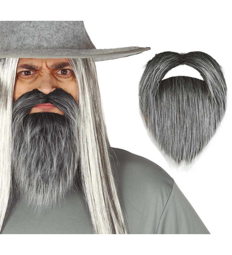 Knír a vousy – šedé