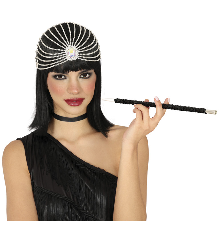 Černý flitrovaný držák na cigarety