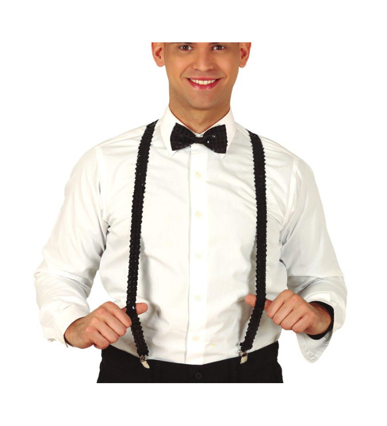 Černé flitrované kšandy