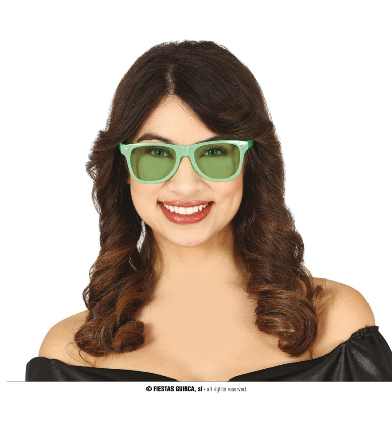 Retro brýle se zelenými skly