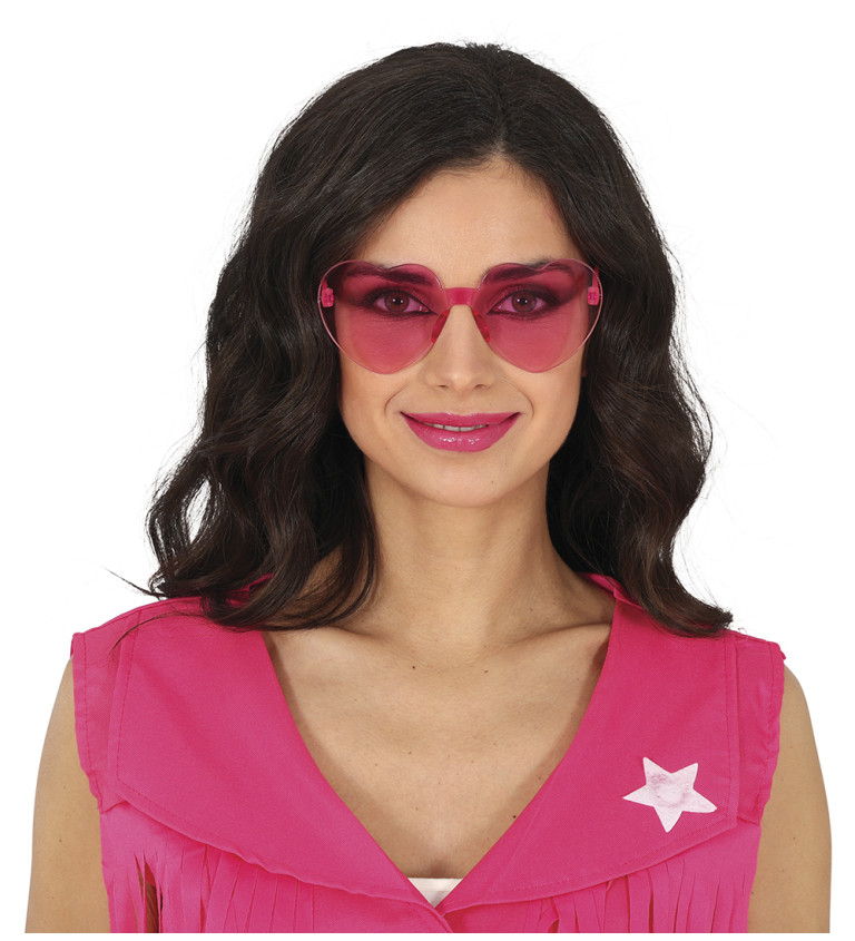 Stylové růžové brýle – srdce