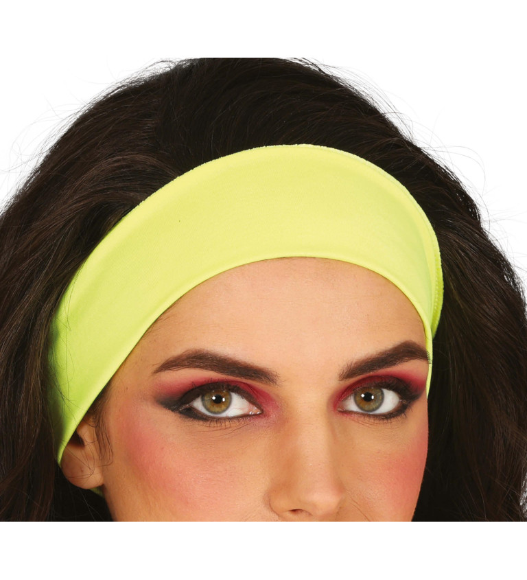 Retro čelenka – neon žlutá