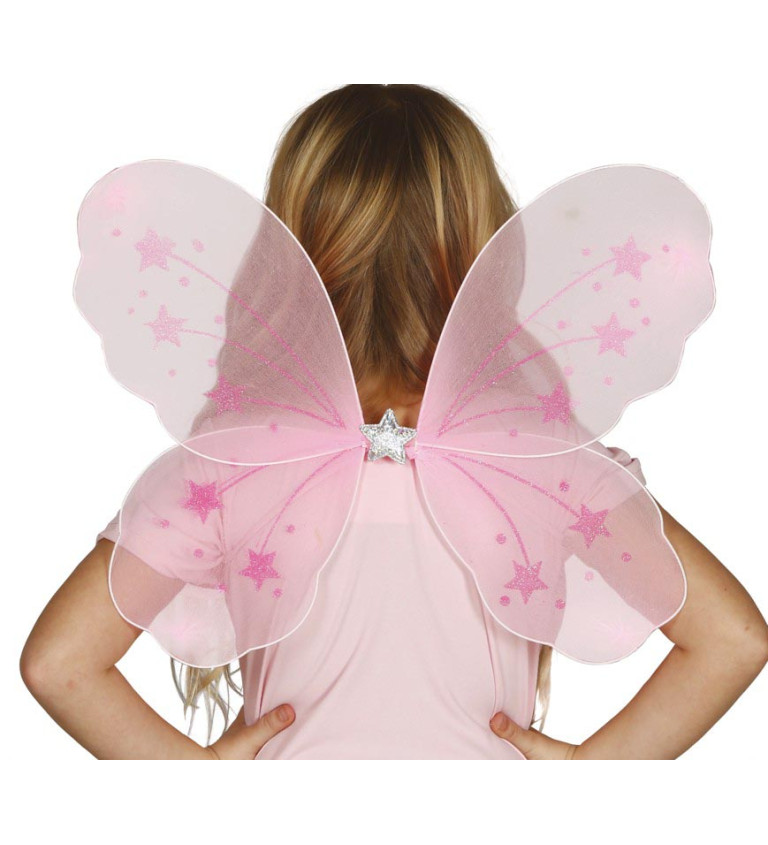 Růžová dětská křídla
