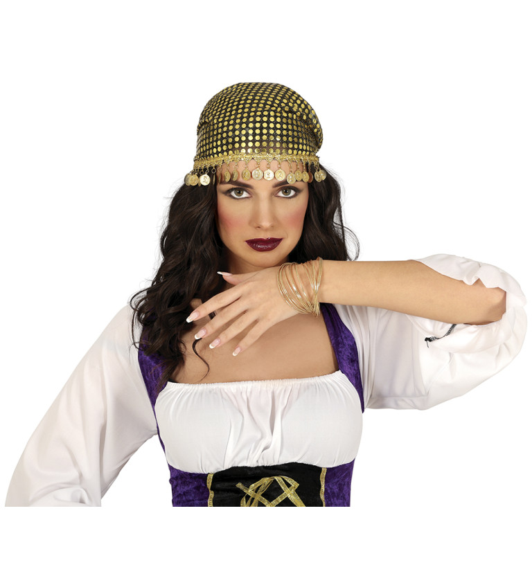 Zlatý náramek s 20 prstenci