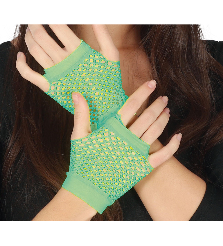 Retro rukavice – neon zelené, 11 cm