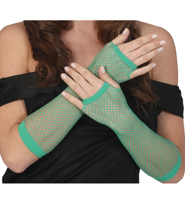 Retro rukavice – zelené, dlouhé