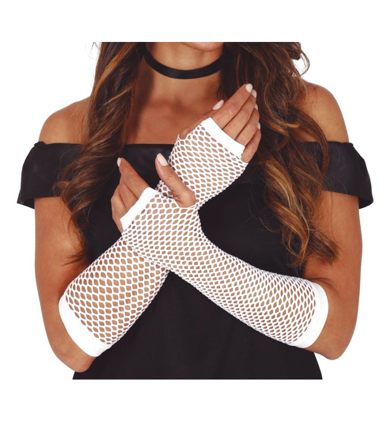 Retro rukavice – bílé, dlouhé