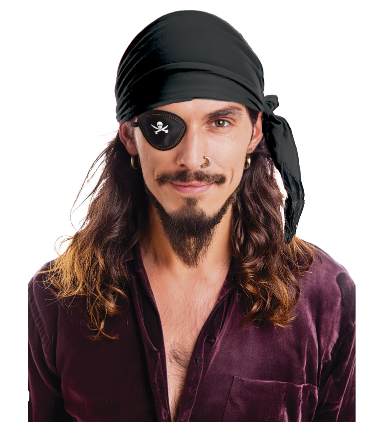 Dobrodružný pirátský šátek – černý