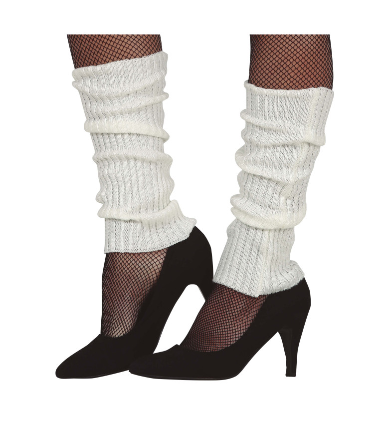 Retro návleky na nohy – bílé