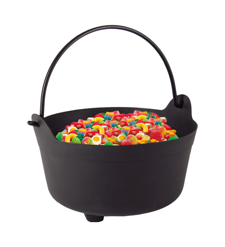 Dekorační černý kotlík – 24 cm