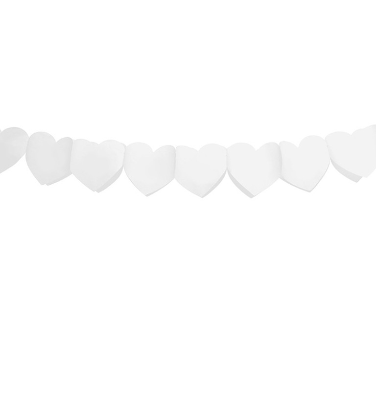 Girlanda Srdíčka - bílé