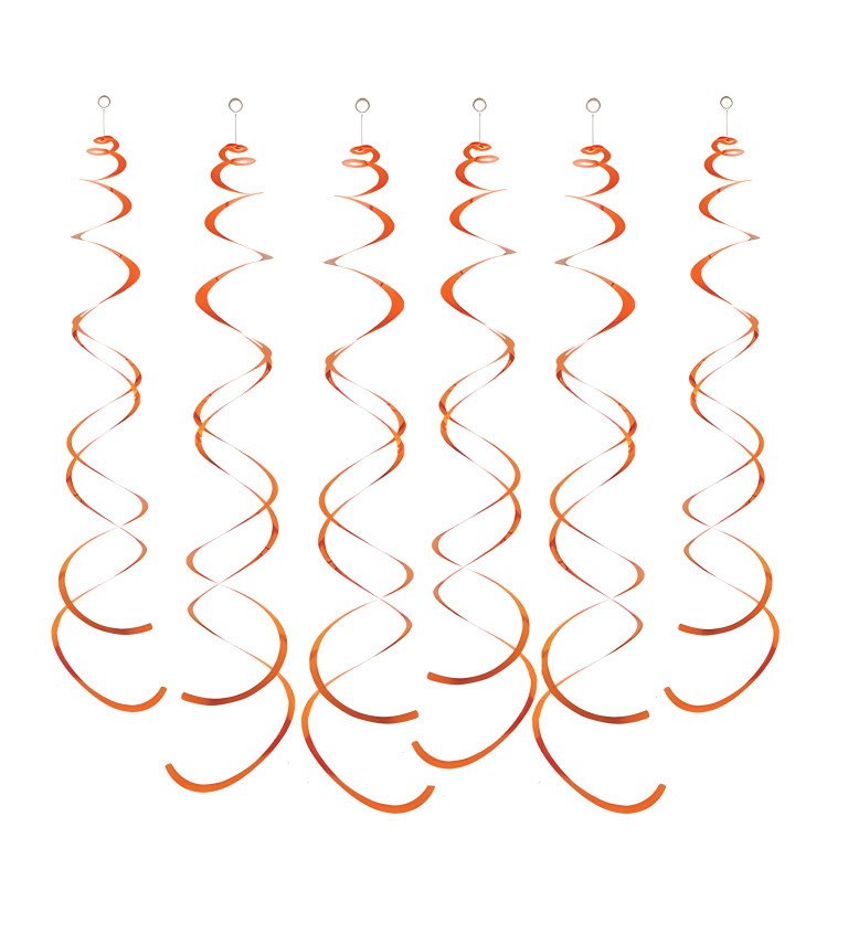 Dekorační spirály – oranžové, 6 ks