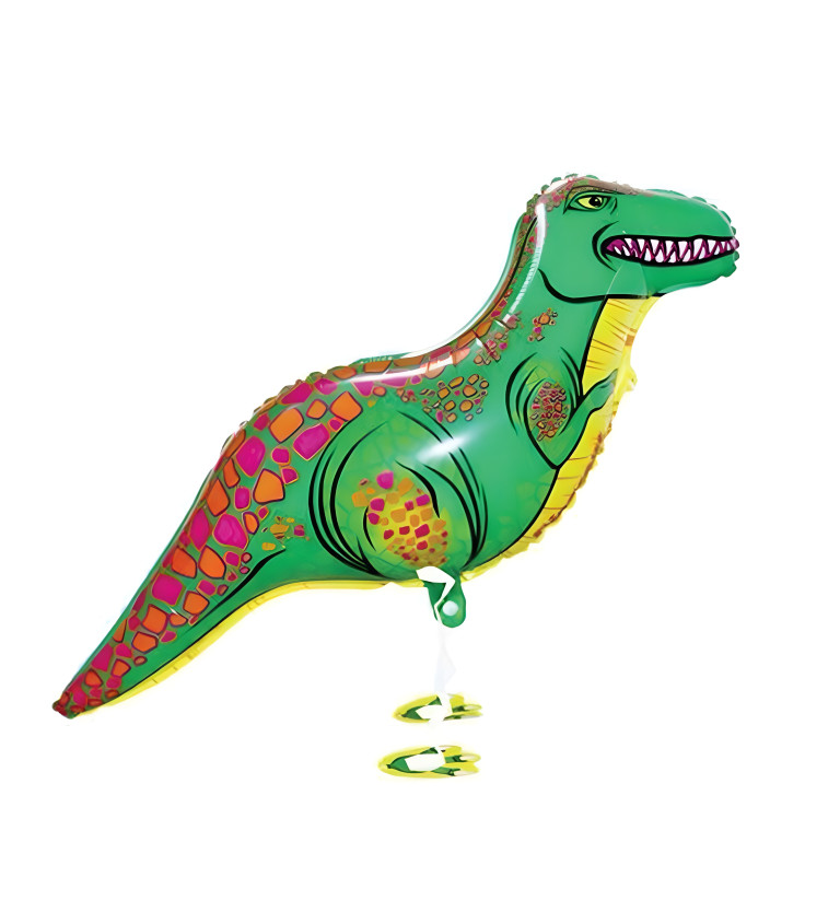Chodící fóliový balónek ve tvaru dinosaura