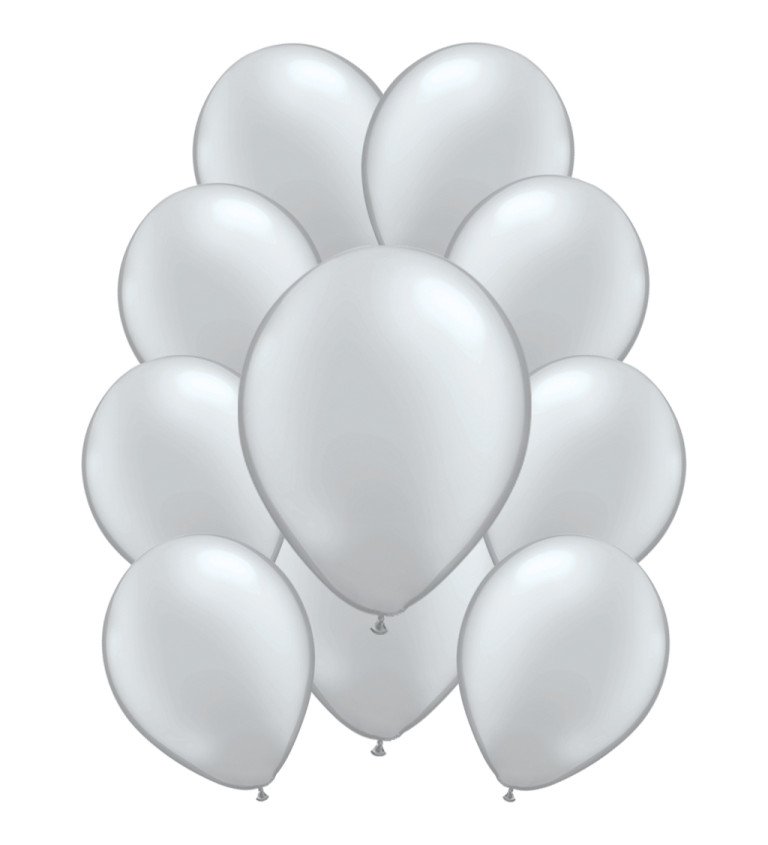 Metalické latexové balónky – stříbrné