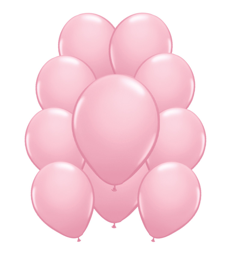 Metalické latexové balónky – baby pink