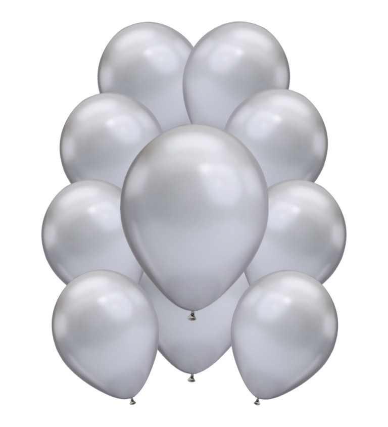 Chromové latexové balónky – stříbrné