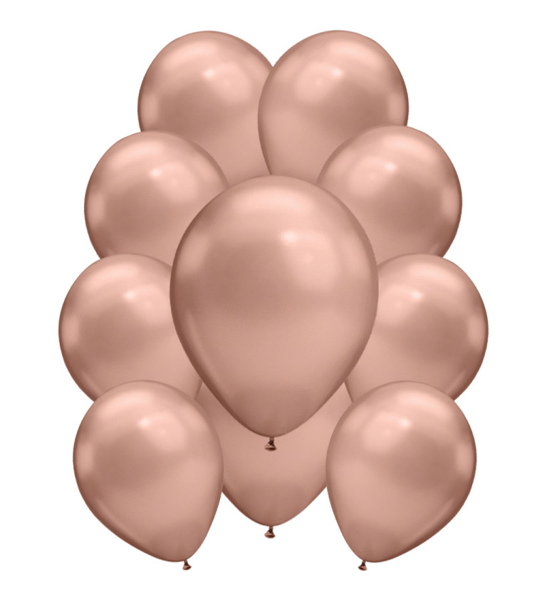 Chromové latexové balónky – rosegold