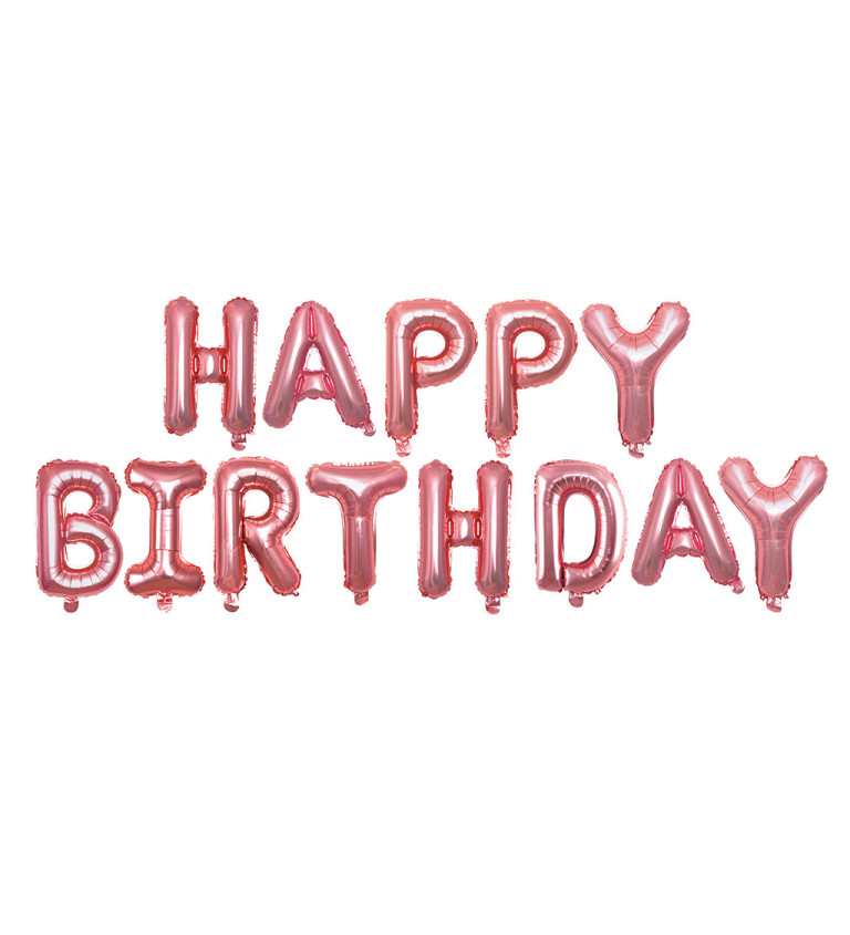 Girlanda Happy birthday nápis rosegold