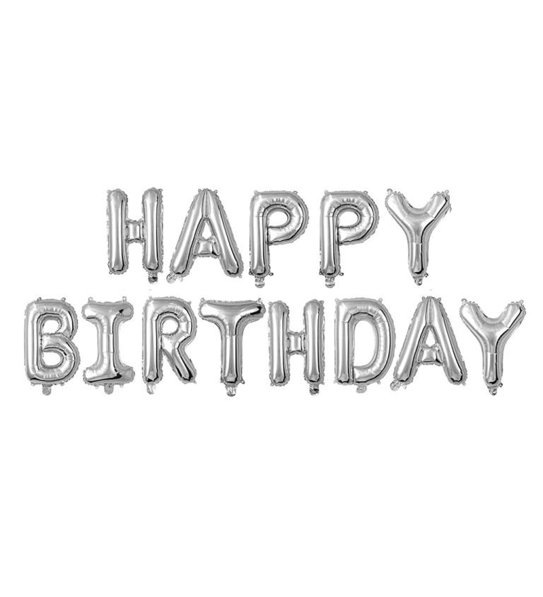 Girlanda Happy birthday nápis stříbrný