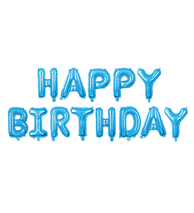 Girlanda Happy birthday nápis modrý