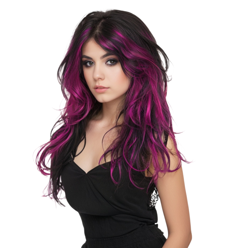 Růžový melír – paruka pro ženy