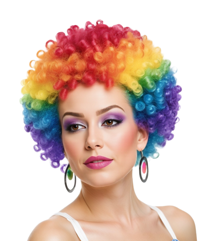 Afro barevné – paruka pro ženy