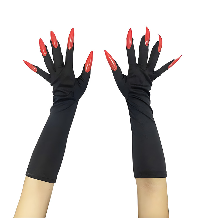 Rukavice – černé s červenými drápy