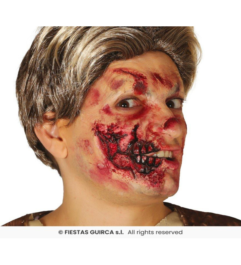 Latexová jizva – půl obličeje