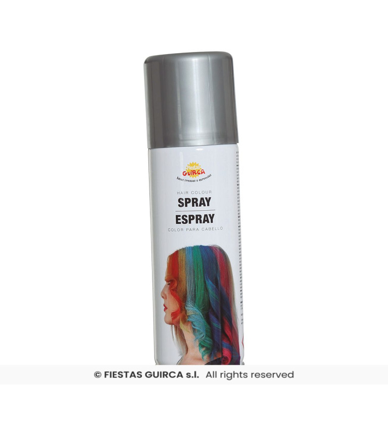 Třpytivý stříbrný sprej na vlasy