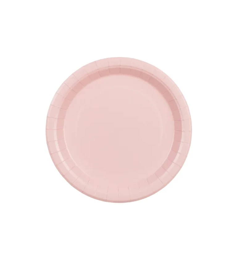 Světle růžové párty talířky