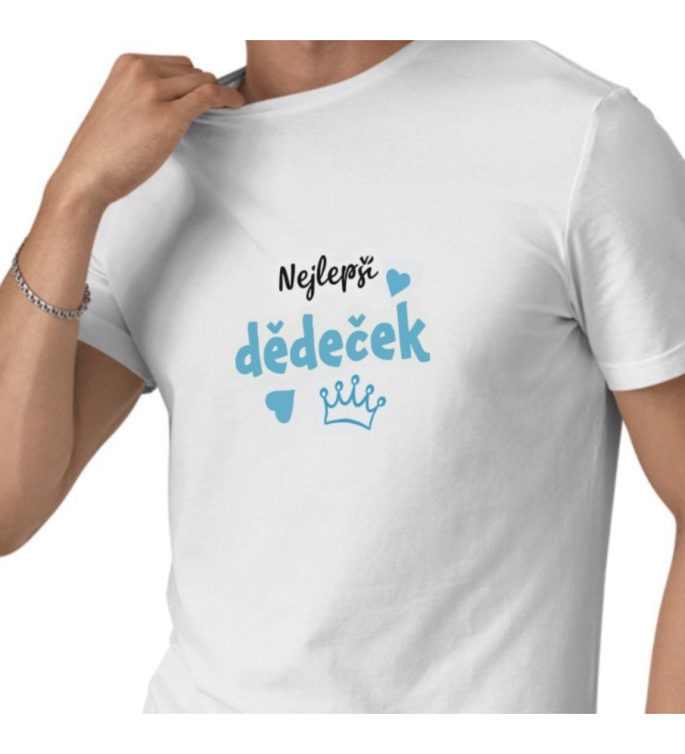 Pánské tričko bílé - Nejlepší dědeček