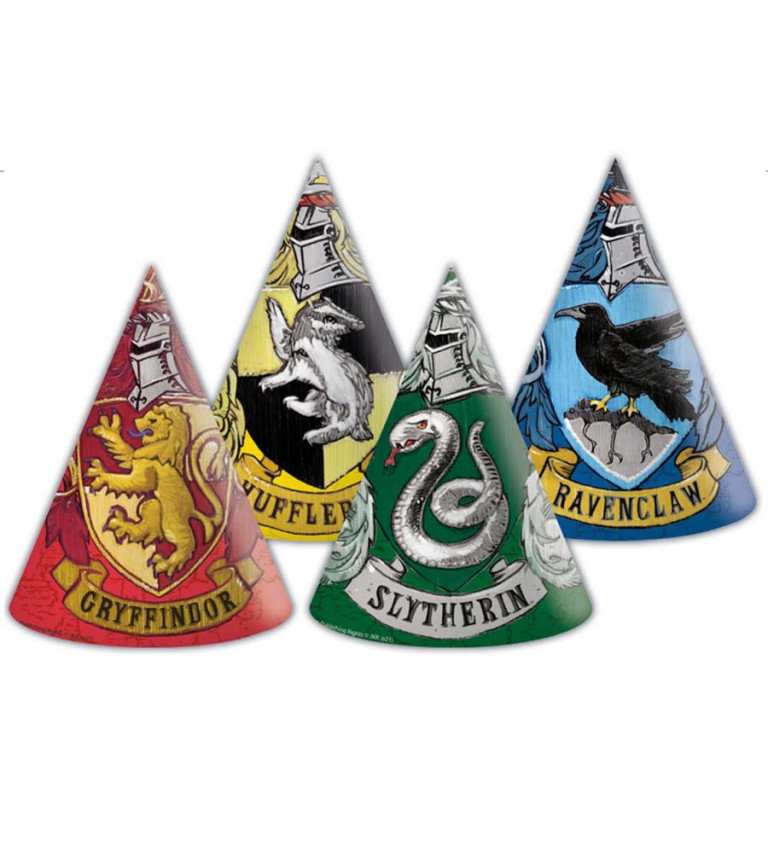 Harry Potter čepičky – sada Bradavických kolejí