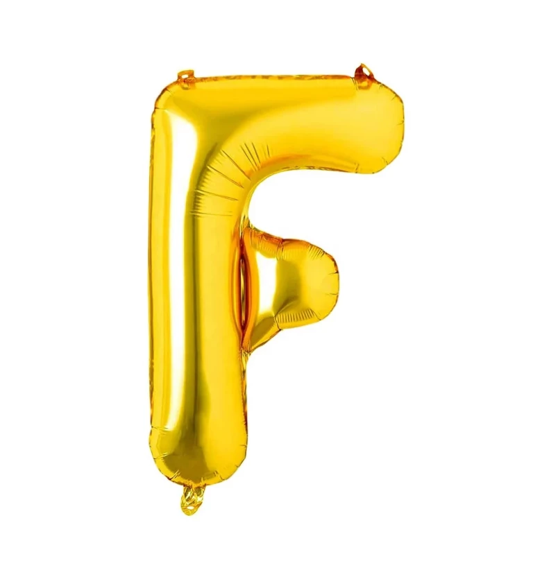 Fóliový balónek - písmeno F zlaté 80 cm
