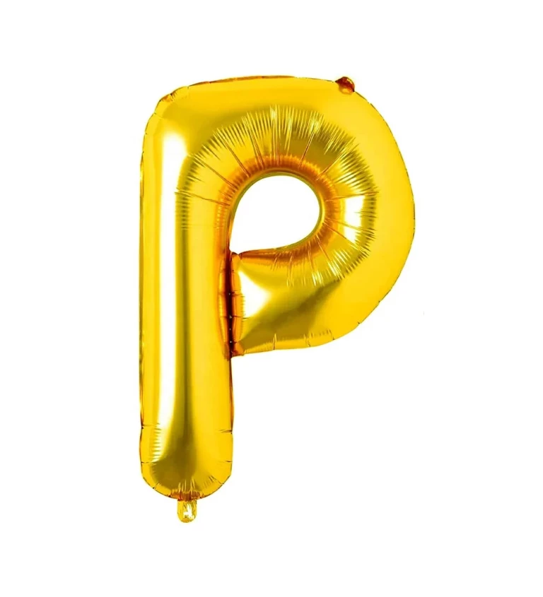 Fóliový balónek - písmeno P zlaté 80 cm