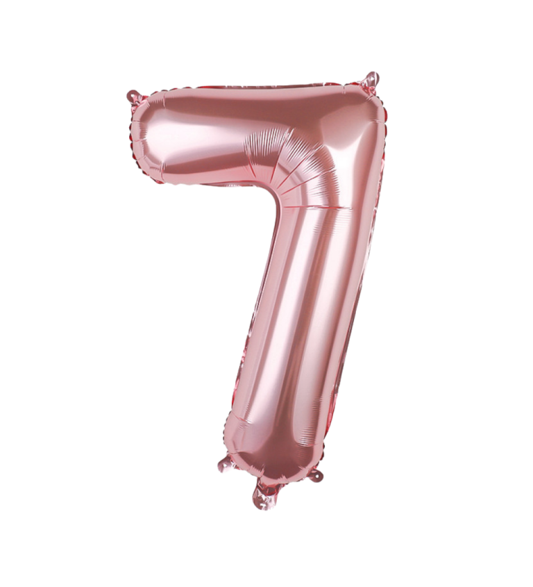 Rosegold fóliový balónek: číslo 7