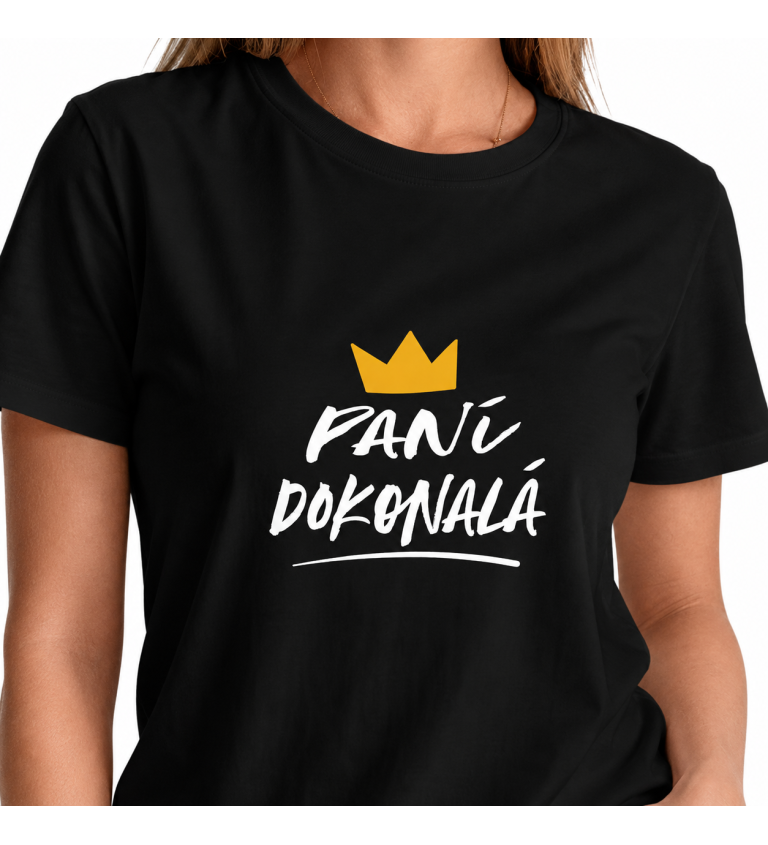 Černé dámské tričko – Paní dokonalá